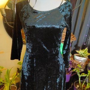 Black velvet mini dress